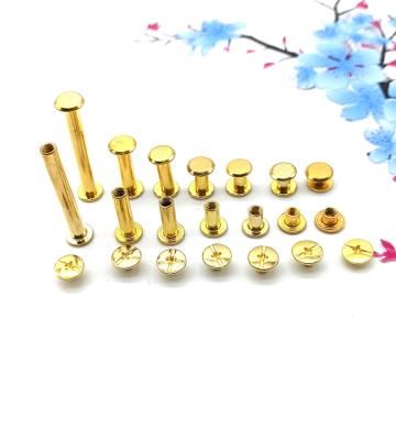 China Flat Wire M3 M4 M5Leather Studs 10x10x4mm Customized Logo Stainless Steel Screws Chicago Rivets Leather Belt Brass Rivets Chic Screw for sale