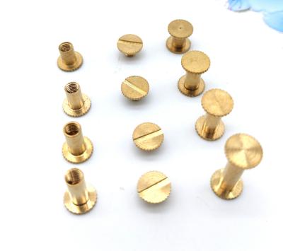 China Rose Gold Antique Copper Brass Flat Metal Album ScrewsFactory Sales M5*10 Nickel Book Linking Nails Binding Screws for sale