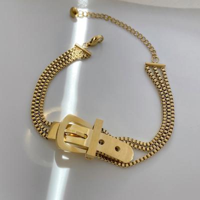 China Korean Hip Hop FASHIONABLE Net Red Bracelet Female Student Girlfriends All-match Belt Buckle Bracelet for sale