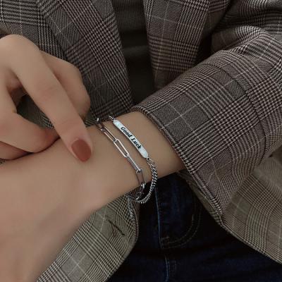 China TRENDY Simple Couples Stainless Steel Girlfriend Bracelets for sale