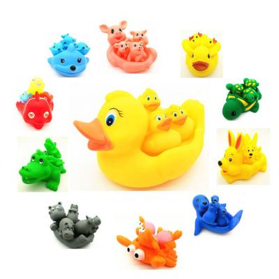 China Water Toys Mother Child Baby Water Playing Enamel Small Duck Sound Toy Yellow Shower Toy Little Duck Bathroom Children for sale