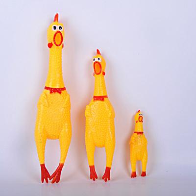 China Squeeze and Scream Toy Chicken Trick Decompression Squeezing Noise Chicken Squeal Pet Toy Creative Fun Children Medium for sale