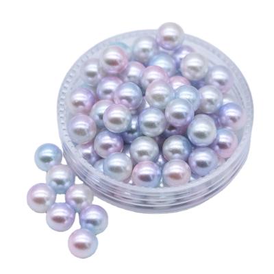 China Wholesale Loose Loose Imitation Artificial Fake Plastic Round Bead Plastic Holes For Garment Accessories Bracelets for sale