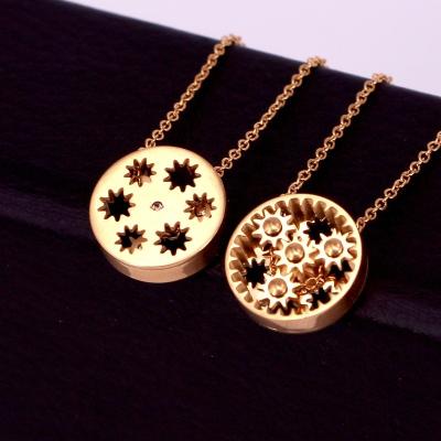 China The gear can be rotated. cool youngers gear pendant stainless steel necklace 2022 trendy for sale