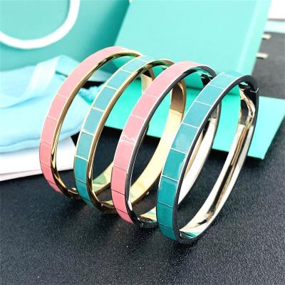 China TRENDY fashion stainless steel handpainted enamel bracelets bangles for women for sale