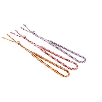 China Adjustable Size High quality chain simple stainless steel adjustable bracelet for women for sale