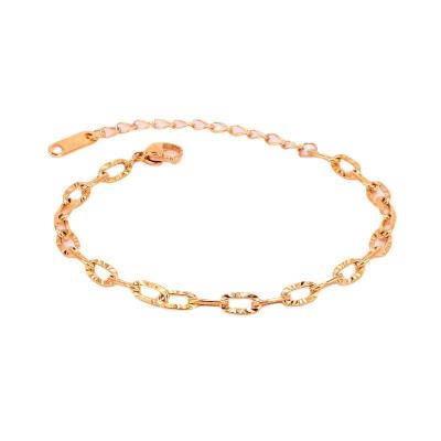 China CLASSIC simple style high shiny gold plated stainless steel hand chain bracelet jewelry for women for sale