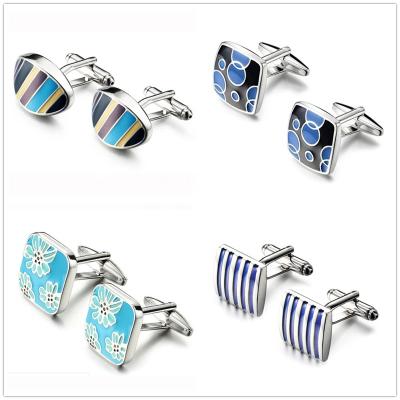 China Fashionable Cufflink fashion customised personolized  luxury enamel stainless steel cufflinks for sale