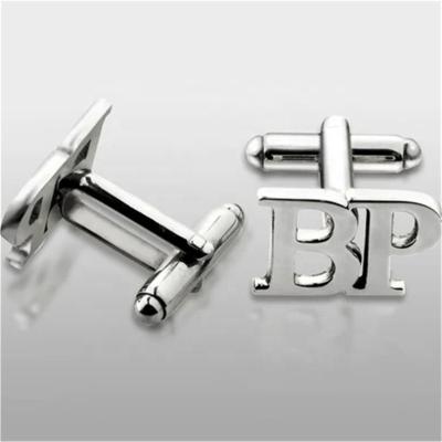 China Fashionable Cufflink customised alphabet letters name's stainless steel cufflinks for men for sale