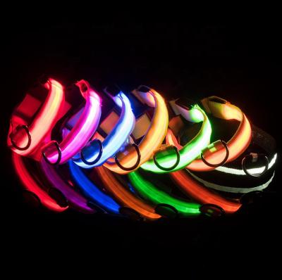 China Hot Charging Type Dog Collar Metal Buckle Lights Amazon Reflective Waterproof USB Manufacturer Led Dog Collar for sale