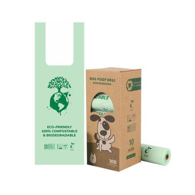 China Stored Outdoor Biodegradable Cornstarch Pet Waste Bag Picking Up Poop Pet Vest Bag for sale