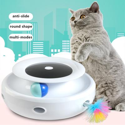 China Viable Smart Automatic Interactive Temptress Cat Soft Toy Electrical Ball by Cat Pet Toys Funny Feather for sale