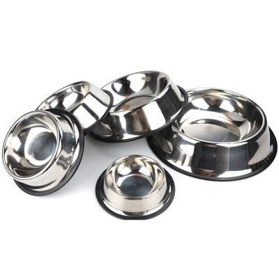 China Wholesale Cheap Viable Stainless Steel Travel Dog Driver Pet Food Unbreakable Non-Skid Bowl for sale