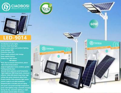 China Warehouse ciaobosi high quality solar led floodlight LED-9014 waterproof outdoor 60W solar led floodlight for sale