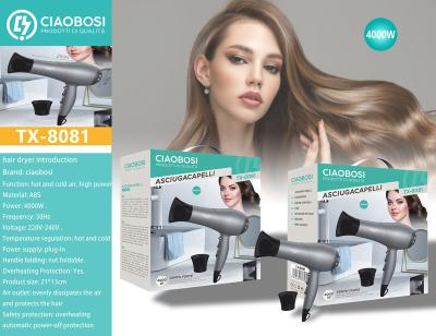 China Professional hair dryer TX-8082 2022 kitchen small ciaobosi hair dryer household 2022 travel applian ion preferential foldable blow for sale