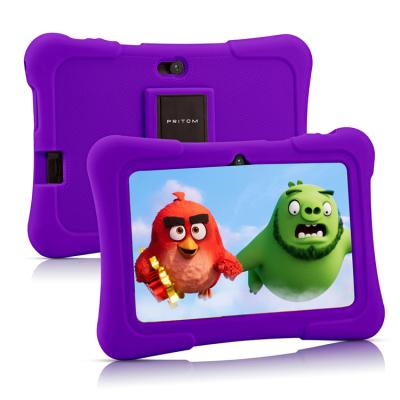 China PRITOM Hard Multifunctional Quad-Core 1+16GB 7-Inch Mini Kids Education and Learning Android Wifi Tablet for sale