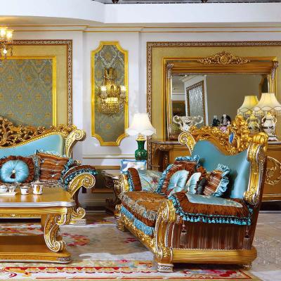 China European designs French classic furniture golden living room sectional sofa sets luxury hand carved antique home furniture sofas for sale