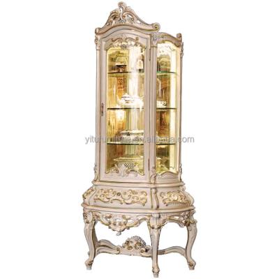 China Baroque style dining room furniture set french antique cabinet living room European wall unit high end wine glass cabinet for sale