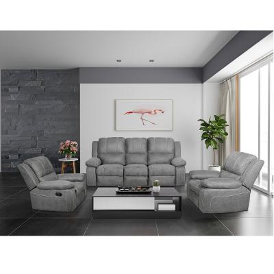 China Modern style 6 seaters recliner sofa living room fabric removable cover / leather reclining theater sofa sets furniture for sale