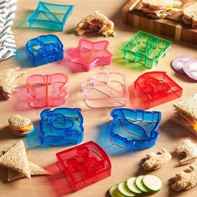 China Viable BPA FREE PLASTIC COLORFUL TOAST STAMPS PRESS CUTTER COOKIE CUTTER for sale