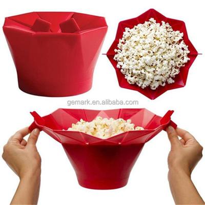 China Sustainable Microwave Popper Silicone Folding Bowl Popcorn Bucket Microwave Popper for sale