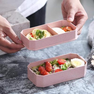 China Two Reusable Bento Box Lunch Containers Waterproof Stackable Kids and Adults 2 Layer Lunch Box for sale