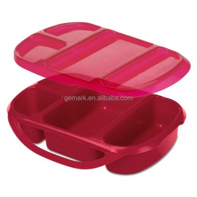 China Sustainable Perfect 3 Compartment Lunch Box Plastic Party Meal Kit Lunch Box With Four Compartments for sale