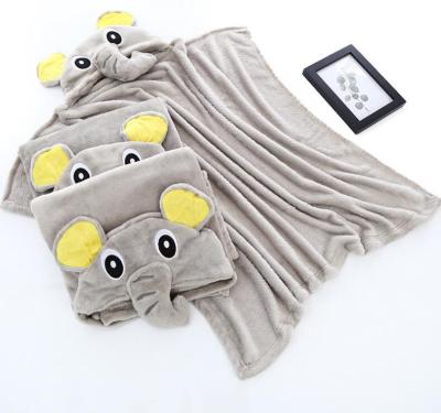 China New Cartoon Baby Flannel Soft Baby Hooded Towel 100*100cm for sale