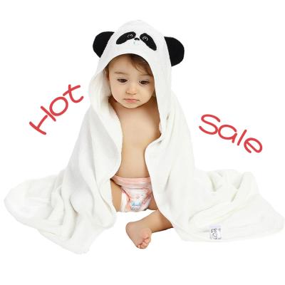 China Factory Promotion 100% Sustainable Organic Bamboo Hooded Baby Towel Baby Hooded Blanket for sale