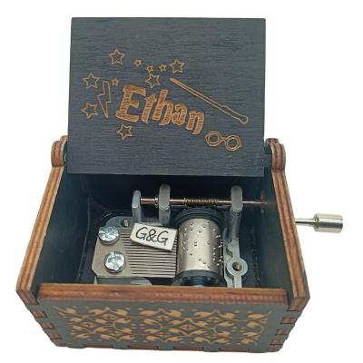 China Make Music Gift Custom Hand Crank Music Box For Gift Harry Potter Wood for sale