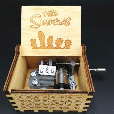 China Make Music Gift Factory Wooden Custom Crank Music Box for sale