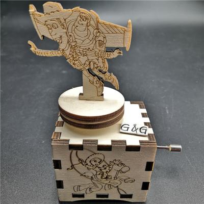 China Make Music Gift Joyful Wooden Crank Go Round Music Box for sale