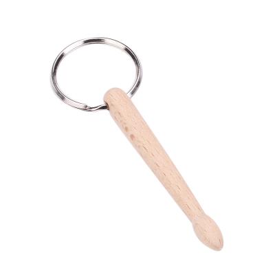 China Small Europe Drumstick Key Chain Drumstick Wooden Key Chain Pendant Wooden Key Chain Accessories for sale