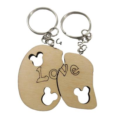 China Customized Shape Engravable Wood Key Chain Rooster Rings And Chain Blanks for sale