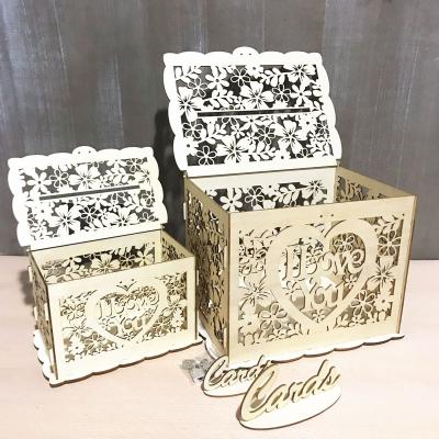 China Europe DIY Mr And Mrs Knot Wedding Wooden Card Box for sale