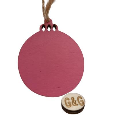 China Europe 2021 Christmas Sale Christmas Lights Pendant Decoration Hot Wooden Christmas Pink for sale