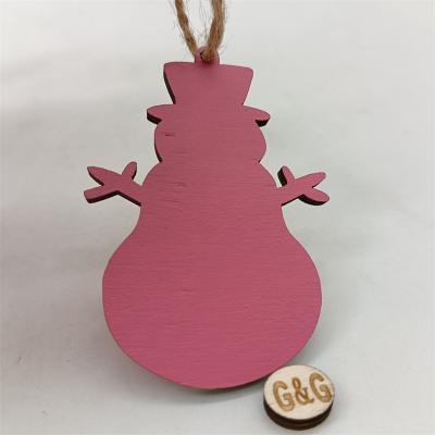 China Europe 2021 Hot Sale Christmas Wooden Pink Pendant Other Christmas Decorations for sale