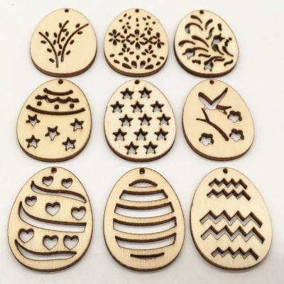 China Europe DIY Oval Hollow Wooden Piece Toy Easter Decoration Easter Egg for sale