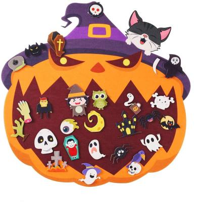 China Decorations Felt Halloween Decoration Felt Accessories DIY Stereo Pumpkin Cat Party Decoration for sale