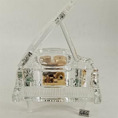 China Make Music Gift High Quality Crystal Music Box Custom Logo Piano Music Box for sale