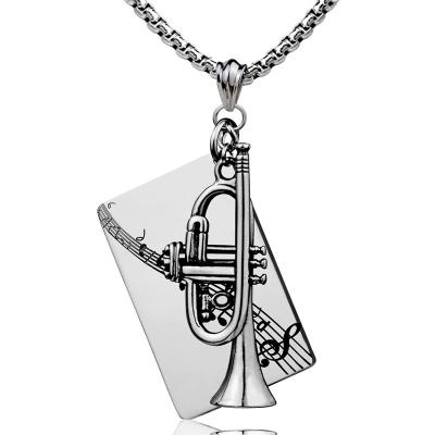 China Stainless Steel Fashion Mini Trumpet Shape Musical Instrument Pendant for sale