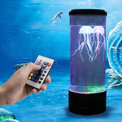 China 2021 Hot Selling Modern Smart Led Jellyfish USB Remote Control Power Night Lamp Decorative Colorful Floating Tank for sale