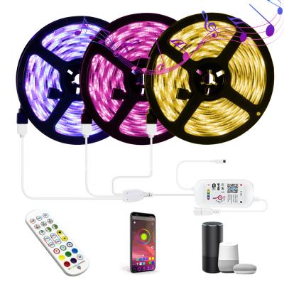 China Garden Waterpoof 15M 20M 5050 RGB Smart Wifi Voice App Controlled RGB Light Strip for sale