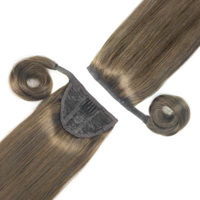 China Tangle Free Natural Blonde Hair Extensions Shiny Ombre Ponytail Clip In Virgin Remy Hair Ponytails for sale