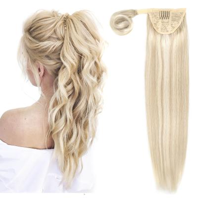 China Tangle Free Luxury Long Straight Natural Ponytail Hair Pieces Clip-in Ponytail Extension for sale