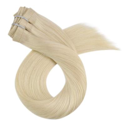 China Tangle Free Hair Extension 100% Clip In Gray Blonde PU Double Clip In Extensions Hair for sale