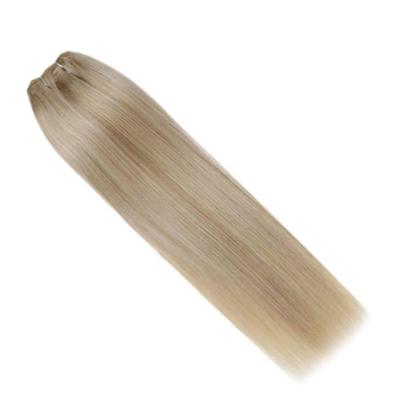 China Tangle Free Cuticle Lined Extension Weft Double Drawn Human Hair Dark Brown Hair Weft for sale