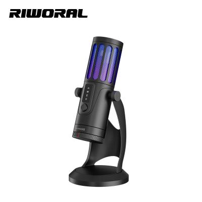 China Professional USB Microphone K1 Factory Outlet Gaming Live Recording Dynamic RGB Condenser Microphone for sale