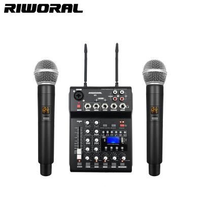 China 24-bit/48K New Product Samples DJ Music Controller Singing Audio Performance M8 Console Audio Mixer With Wireless Microphone for sale