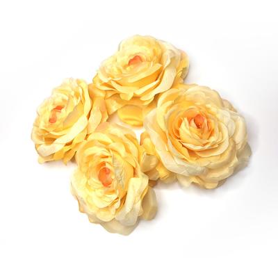 China High Quality Eco - Friendly Big Yellow Rose Bouquet Rose Artificial Silk Flowers for sale